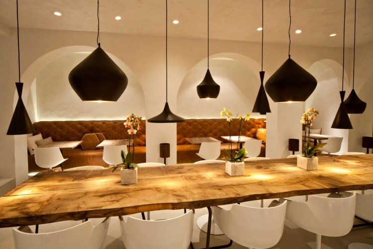 Restaurant project, commercial modern furniture. MDF Italia.