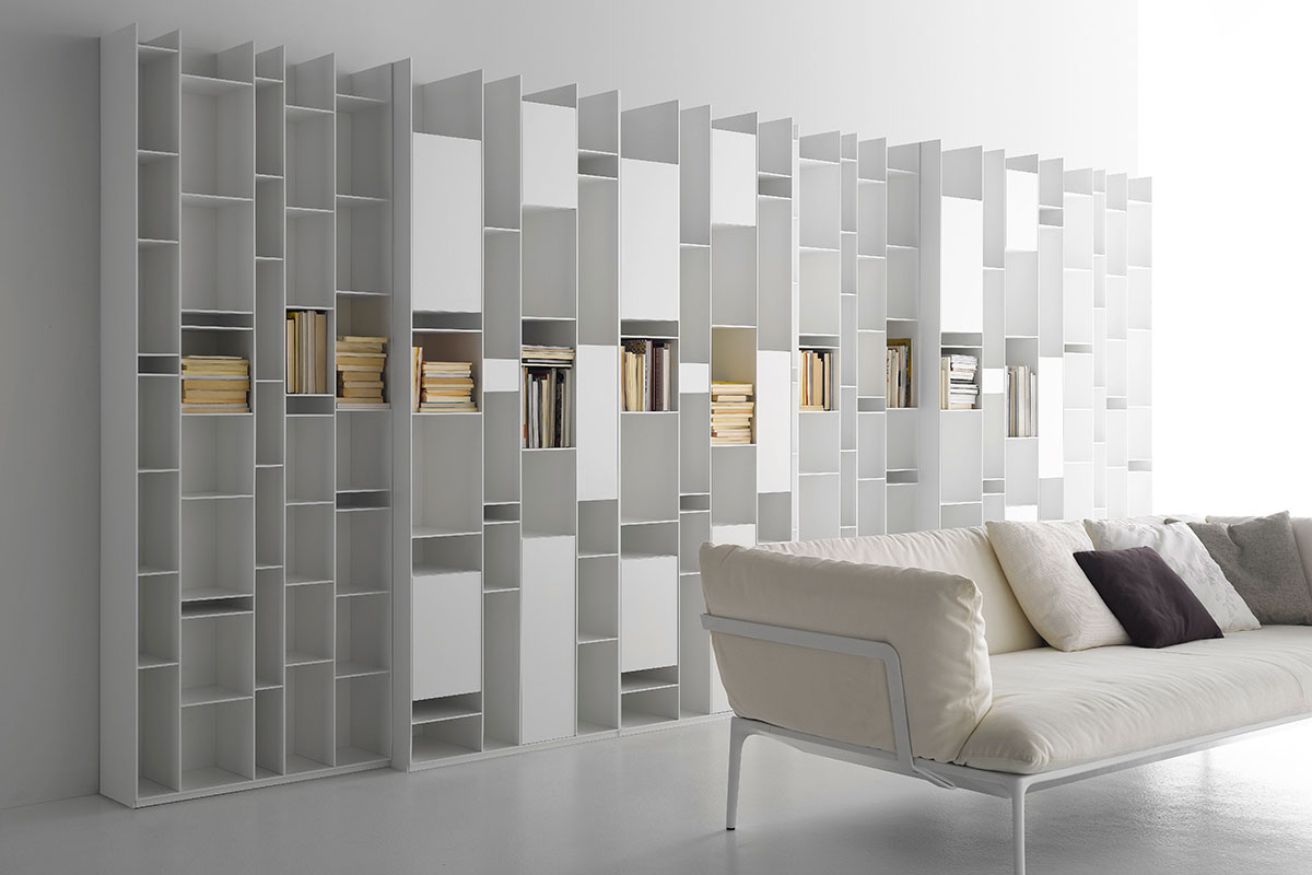 Random Modular Bookcase With A Unique Design Mdf Italia