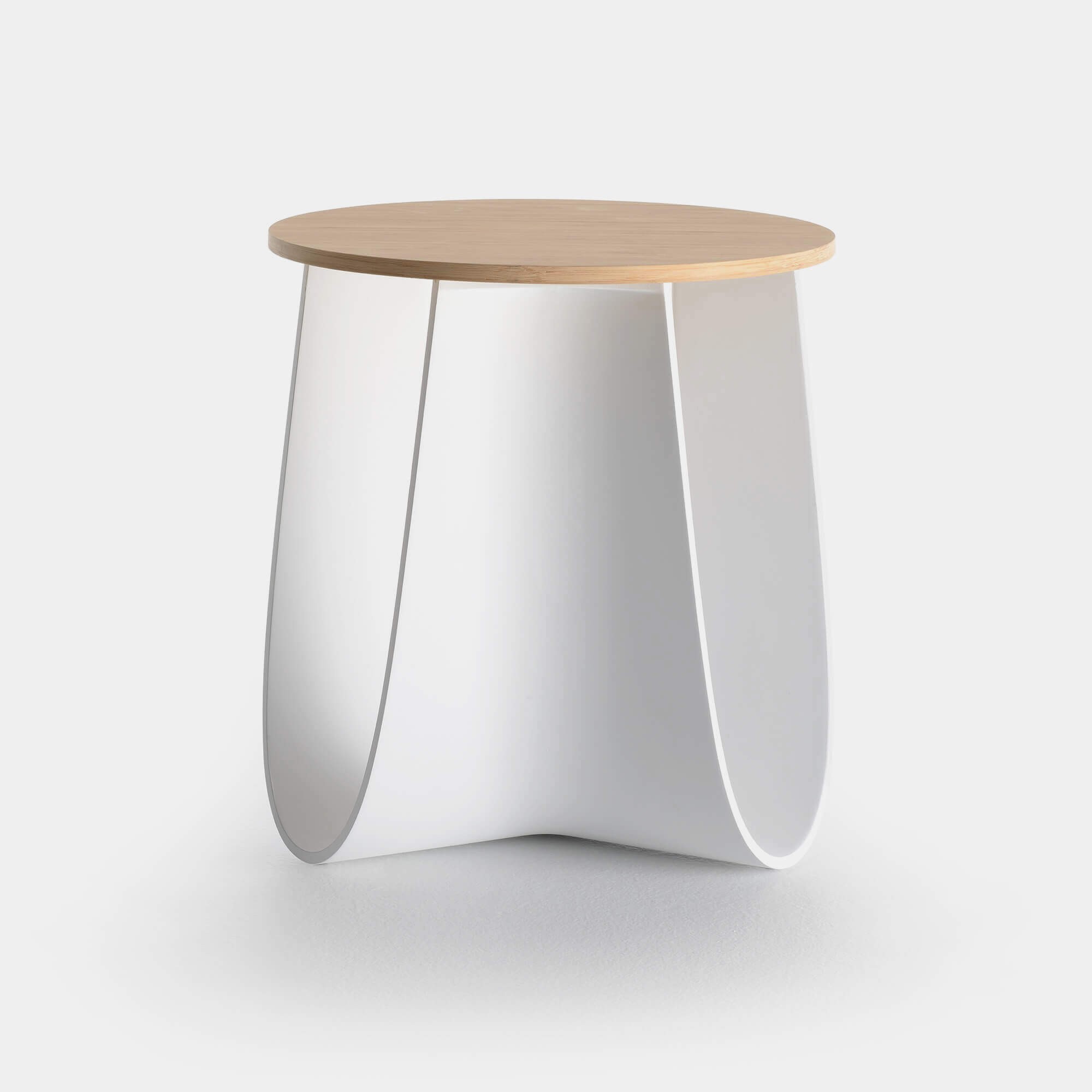 SAG modern stool, low round-shaped table. MDF Italia.